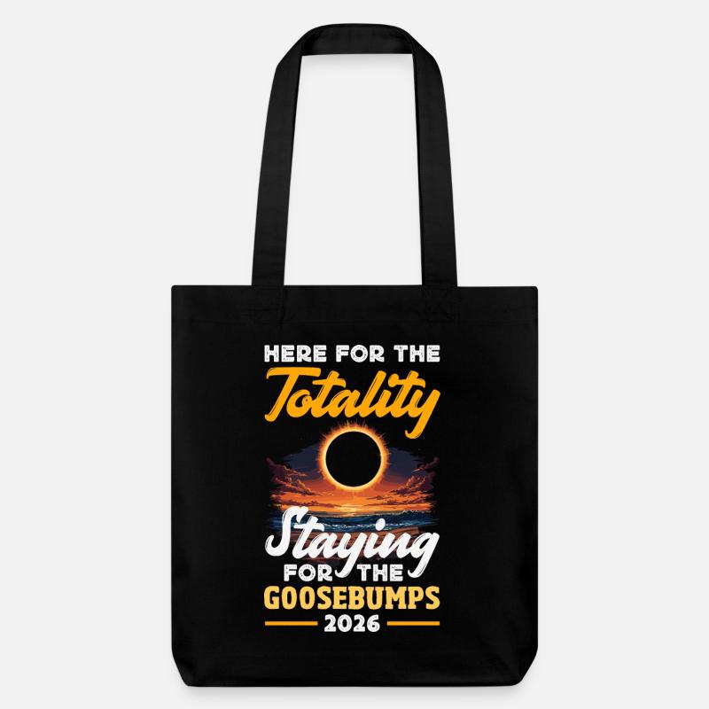 Solar eclipse 2026, August 12 - Stanley/Stella Heavyweight Recycled Tote Bag - black
