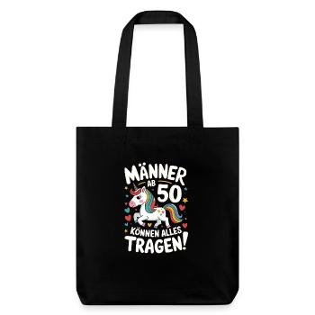 50. Geburtstag Mann 50 Jahre Deko Lustig Geschenk - Stanley/Stella recycelter Heavyweight Stoffbeutel - Schwarz - Vorne