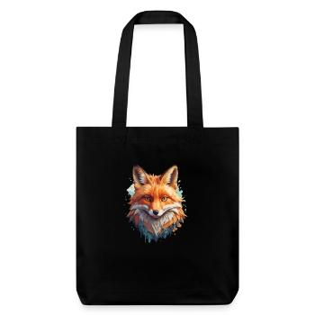 Fox Cartoon Portrait Cool Colorful - Stanley/Stella Heavyweight Recycled Tote Bag - black - Front