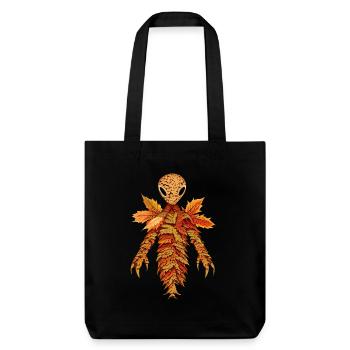 Alien aus Herbstlaub - Stanley/Stella recycelter Heavyweight Stoffbeutel - Schwarz - Vorne