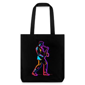 Saxophoniste des années 90 - Tote bag épais recyclé Stanley/Stella - noir - Devant
