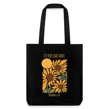 Let Your Light Shine – Matthew 5:16 - Stanley/Stella Heavyweight Recycled Tote Bag - black - Front