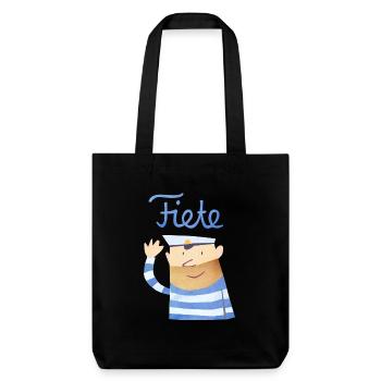 'Hello' Fiete Baby Longsleeve - white - Stanley/Stella recycelter Heavyweight Stoffbeutel - Schwarz - Vorne