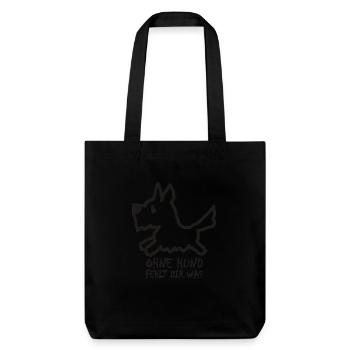 Illustration: Ohne Hund fehlt dir was. - Stanley/Stella Heavyweight Recycled Tote Bag - black - Front