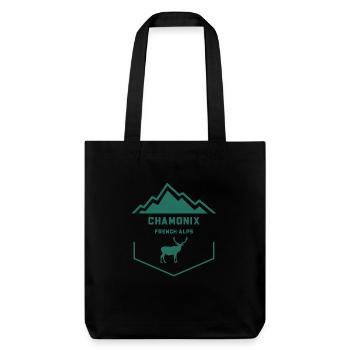 Chamonix deer - Stanley/Stella Heavyweight Recycled Tote Bag - black - Front