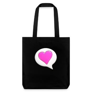 Coeur de couleur rose dans une bulle blanche - Tote bag épais recyclé Stanley/Stella - noir - Devant