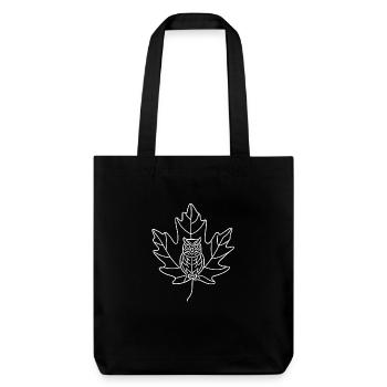 Hibou Érable Blanc - Tote bag épais recyclé Stanley/Stella - noir - Devant