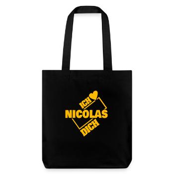 Couple Nicolas - Stanley/Stella recycelter Heavyweight Stoffbeutel - Schwarz - Vorne