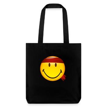 Smiley Glossy Fighter - Stanley/Stella Heavyweight Recycled Tote Bag - black - Front
