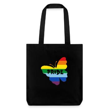 Papillon drapeau arc-en-ciel - Tote bag épais recyclé Stanley/Stella - noir - Devant