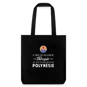 Thérapie Polynésie - Tote bag épais recyclé Stanley/Stella - noir - Devant