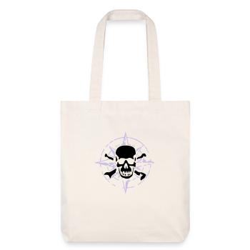 windrose_skull_02_a_2c - Stanley/Stella recycelter Heavyweight Stoffbeutel - Naturweiß - Vorne