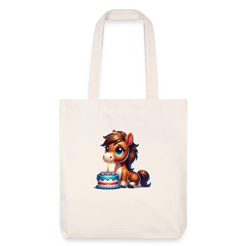 Cheval Poulain Poney Anniversaire - Tote bag épais recyclé Stanley/Stella - blanc cassé - Devant
