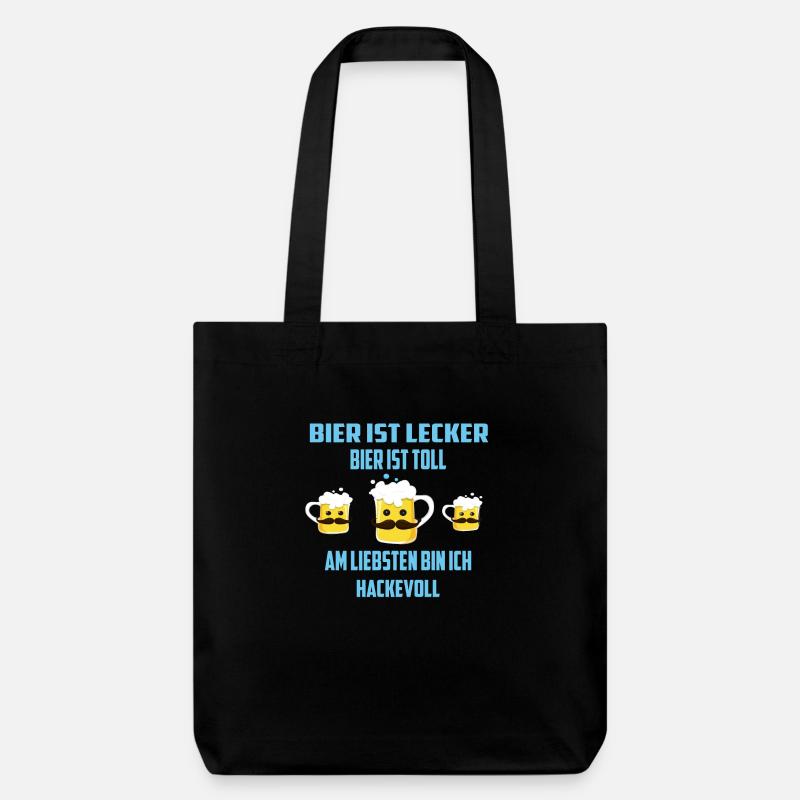 Bier - Stanley/Stella recycelter Heavyweight Stoffbeutel - Schwarz