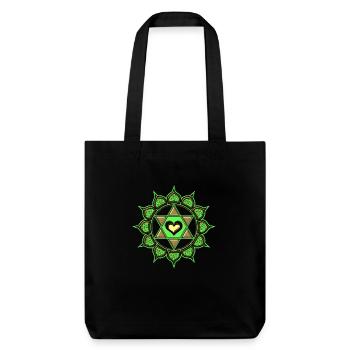 Herz Chakra, Anahata, Zentrum der Liebe Buddhismus - Stanley/Stella recycelter Heavyweight Stoffbeutel - Schwarz - Vorne