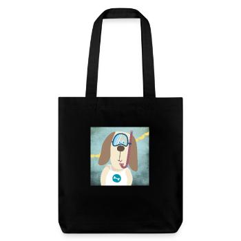 Poster Basset Kinderzimmer Hund Taucher Deko Kind - Stanley/Stella recycelter Heavyweight Stoffbeutel - Schwarz - Vorne