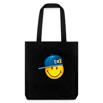 Smiley Cap - Stanley/Stella recycelter Heavyweight Stoffbeutel - Schwarz - Vorne