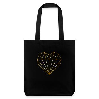 Heart contour gold - Stanley/Stella Heavyweight Recycled Tote Bag - black - Front