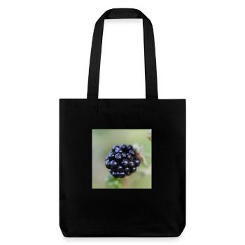 Brombeere Brombeeren Beeren Früchte - Stanley/Stella recycelter Heavyweight Stoffbeutel - Schwarz - Vorne