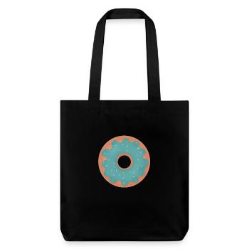 Donut with turquoise glaze - Stanley/Stella Heavyweight Recycled Tote Bag - black - Front