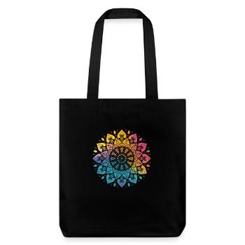 Mandala arc-en-ciel - Tote bag épais recyclé Stanley/Stella - noir - Devant