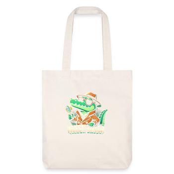 Investi-Gator - Funny Alligator Detective Design - Stanley/Stella Heavyweight Recycled Tote Bag - natural white - Front