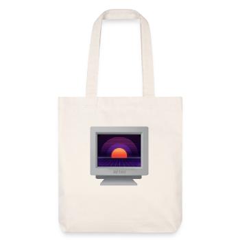 CRT Design - Future Retro Wallpaper - Stanley/Stella Heavyweight Recycled Tote Bag - natural white - Front