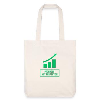 Progress Not Perfection - Stanley/Stella Heavyweight Recycled Tote Bag - natural white - Front