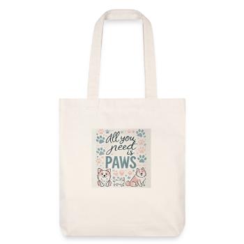 All you need is paws - Stanley/Stella Heavyweight Recycled Tote Bag - natural white - Front