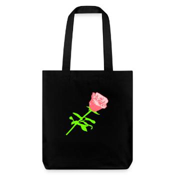 Jolie belle fleur de rose feuille roses romantique - Tote bag épais recyclé Stanley/Stella - noir - Devant