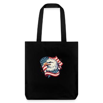 Aigle patriotique avec drapeau américain - Tote bag épais recyclé Stanley/Stella - noir - Devant