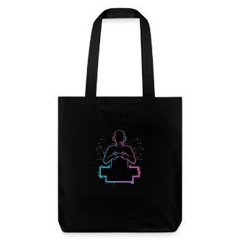 Level Up Your Life – Gamer-Silhouette - Stanley/Stella recycelter Heavyweight Stoffbeutel - Schwarz - Vorne