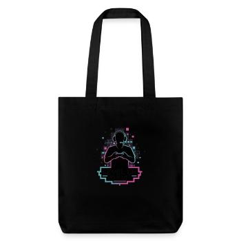 Level Up Your Life – Gamer-Silhouette - Stanley/Stella recycelter Heavyweight Stoffbeutel - Schwarz - Vorne