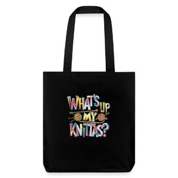 Message humoristique sur le tricot pour les femmes créatives - Tote bag épais recyclé Stanley/Stella - noir - Devant