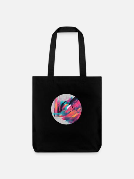 Glitch-Kunst - Stanley/Stella recycelter Heavyweight Stoffbeutel - Schwarz