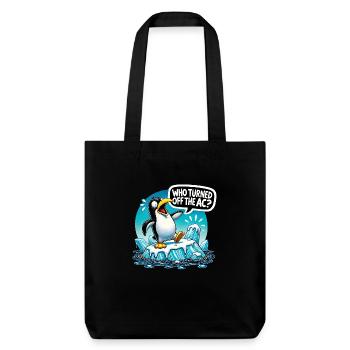 Funny Penguin Global Warming - Stanley/Stella recycelter Heavyweight Stoffbeutel - Schwarz - Vorne