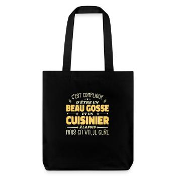 Beau gosse homme cuisinier - Tote bag épais recyclé Stanley/Stella - noir - Devant