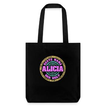 Geschenk für Alicia - Stanley/Stella recycelter Heavyweight Stoffbeutel - Schwarz - Vorne