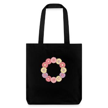 Vibrant Flower Wreath - Stanley/Stella Heavyweight Recycled Tote Bag - black - Front