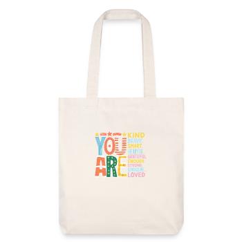 Vous êtes gentil, courageux, intelligent, reconnaissant, fort. - Tote bag épais recyclé Stanley/Stella - blanc cassé - Devant