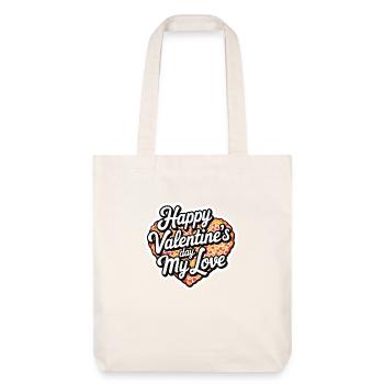 Joyeuse Saint Valentin mon amour cadeau pour elle - Tote bag épais recyclé Stanley/Stella - blanc cassé - Devant