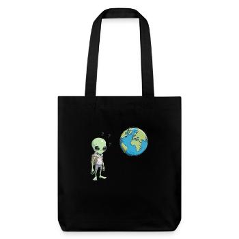 L’extraterrestre et la Terre - Tote bag épais recyclé Stanley/Stella - noir - Devant