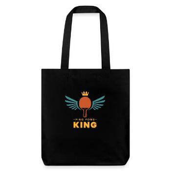 Ping Pong Addict Spruch Geschenk Sport Tischtennis - Stanley/Stella recycelter Heavyweight Stoffbeutel - Schwarz - Vorne