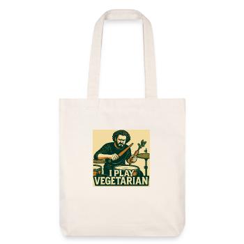 Drums I play vegetarian - Stanley/Stella recycelter Heavyweight Stoffbeutel - Naturweiß - Vorne