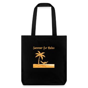 "Zen Palm – minimalistisches Design der inneren Ruhe - Stanley/Stella recycelter Heavyweight Stoffbeutel - Schwarz - Vorne