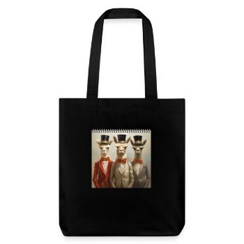 Anthropomorphic Surreal 3 Alpaca Men's Top Hat - Stanley/Stella Heavyweight Recycled Tote Bag - black - Front