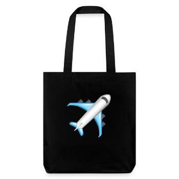 Smiley Plane - Stanley/Stella recycelter Heavyweight Stoffbeutel - Schwarz - Vorne