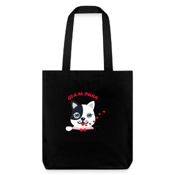 Cat- glampurr - Stanley/Stella recycelter Heavyweight Stoffbeutel - Schwarz - Vorne