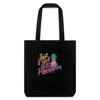 Pineapple tropical hawaiian fruit - Stanley/Stella Heavyweight Recycled Tote Bag - black - Front