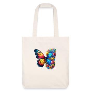 Papillon coloré inspiré de la nature Vibrations estivales - Tote bag épais recyclé Stanley/Stella - blanc cassé - Devant